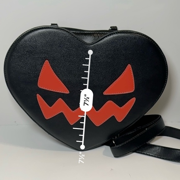 Em & Sprout Pumpkin Face Heart backpack purse - Picture 8 of 9